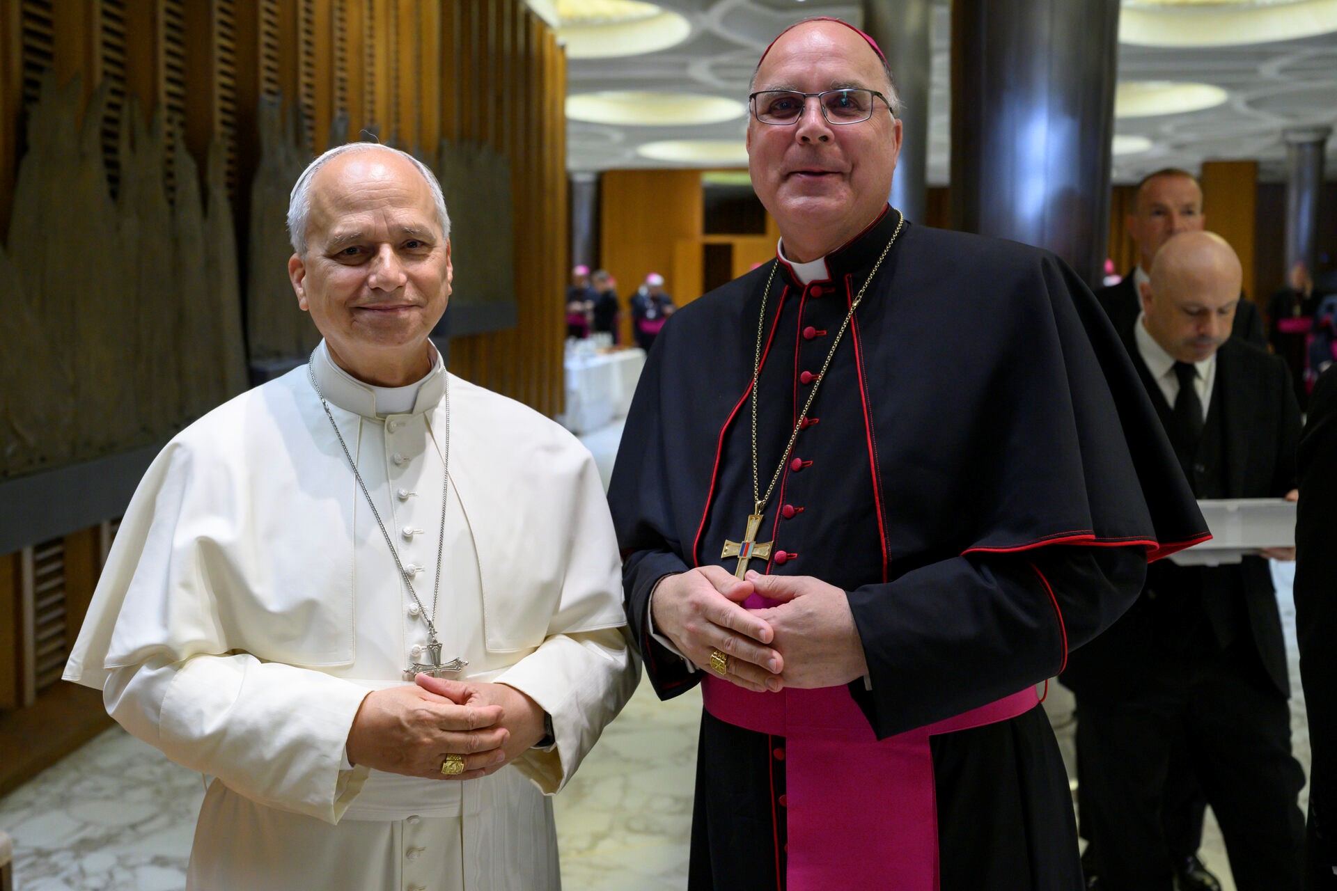 Pope Leo with Bishop Stuart Hall at the Vatican in Rome, Italy