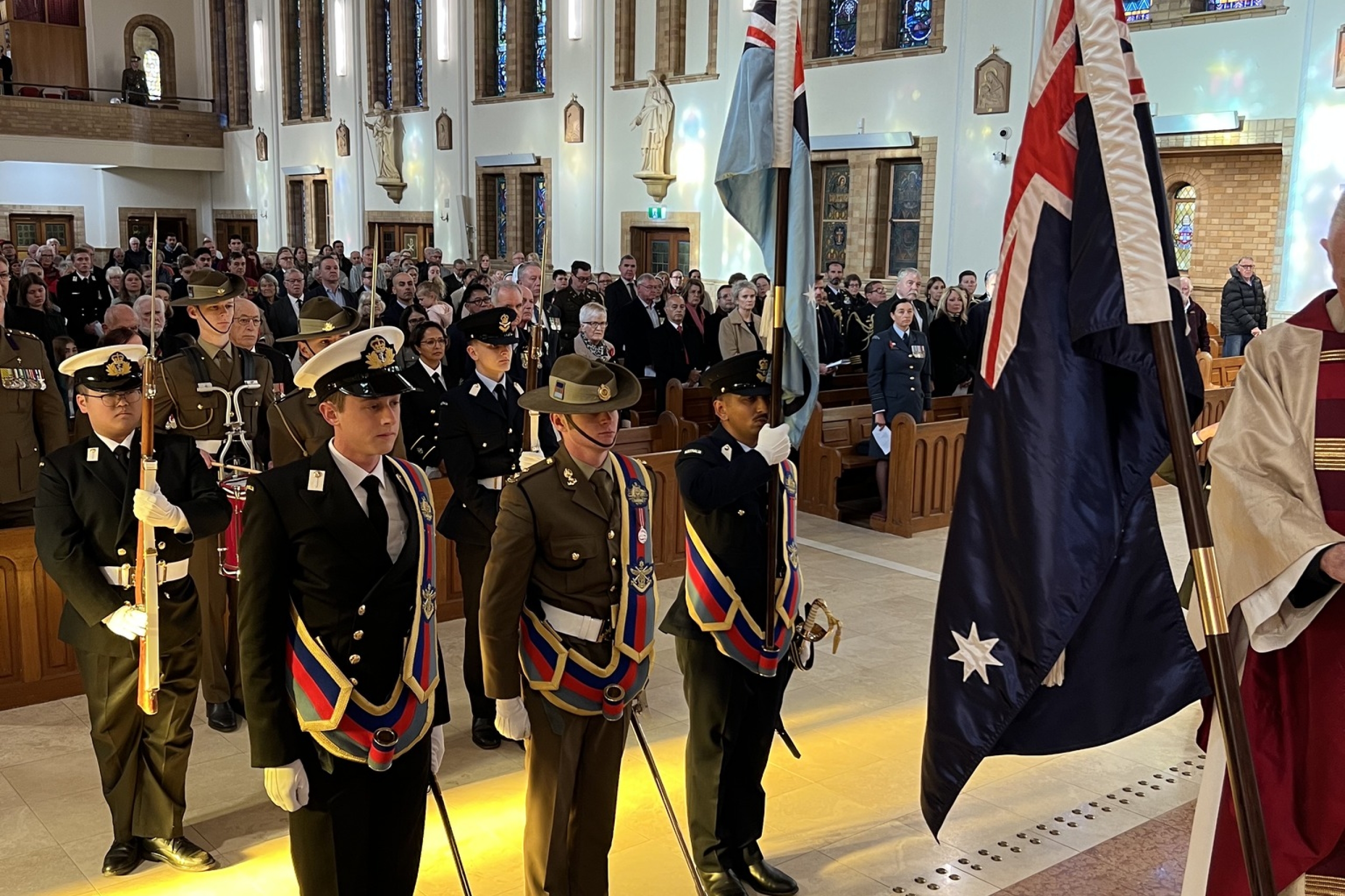 Parading of colours inside the cathedral