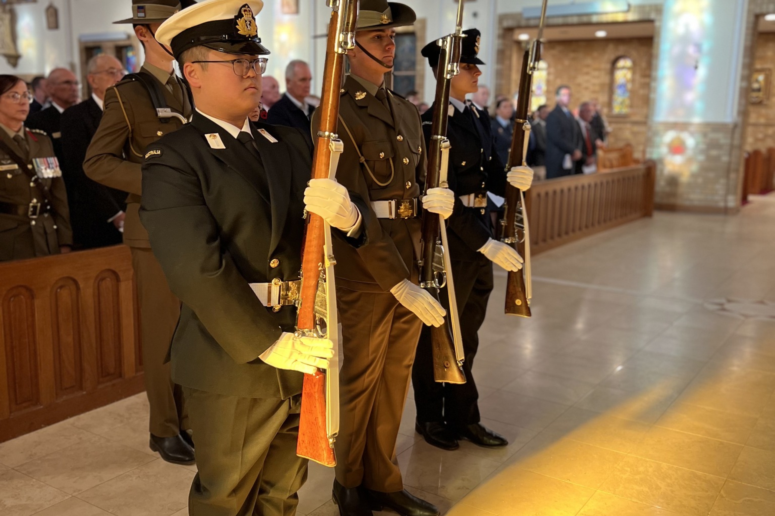 ceremonial display for the colours of the flags