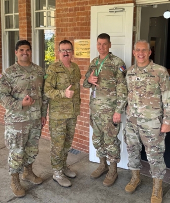 Deacon Peter Devenish Meares with some USA Chaplains in Australia for the Exercises occurring around Australia 2025