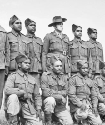 World War two aboriginal military veteran black and white image